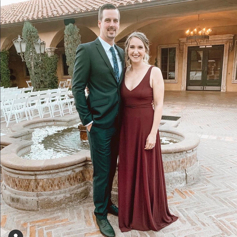 Show me your mumu maroon bridesmaid dress